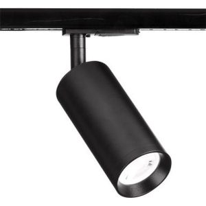 AURORA GU10 60MM Ø X130MM ADJUSTABLE LONG SINGLE CIRCUIT TRACK SPOTLIGHT WHITE