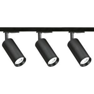 AURORA GU10 60MM Ø X130MM X 3 ADJUSTABLE LONG SINGLE CIRCUIT TRACK SPOTLIGHT KIT WHITE