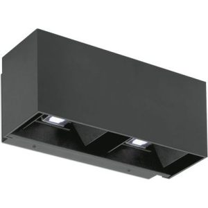 AURORA 240V 18W IP65 DOUBLE MULTI-DIRECTIONAL LED WALL LIGHT BLACK 4000K