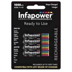INFAPOWER AAA 1000 MAH RECH. BATTS 4PK