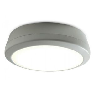 LUCECO 12.5W LED DARK GREY/OPAL IP65 4K ROUND BULKHEAD