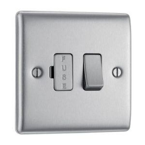 BG SWITCH FUSE SPUR BRUSHED STEEL