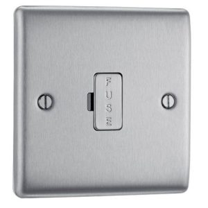 BG BRUSHED STEEL UNSWITCHED FUSED SPUR