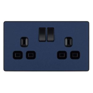 MATT BLUE EVOLVE 2 GANG 13A SWITCHED SOCKET