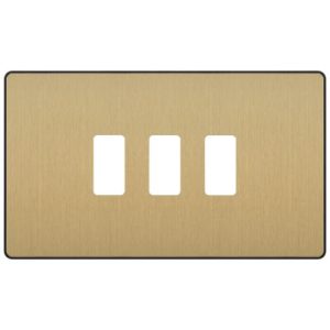 BG EVOLVE 3G GRID FRONT PLATE SATIN BRASS