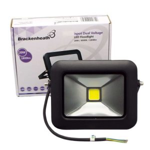 BRACKENHEATH 20W BLACK LED FLOOD 6000K