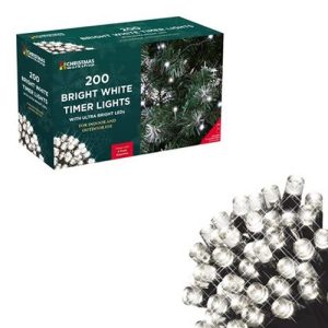 200 LED BATTERY OPERATED TIMER LIGHT - COOL WHITE