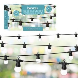 OUTDOOR WHITE FESTOON 20 LED PARTY LIGHT