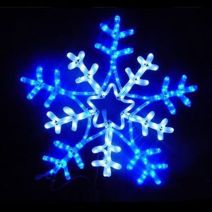 9M LED BLUE/WHITE SNOWFLAKE ROPE LIGHT SILHOUETTE