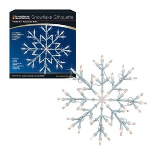 35 LED WARM WHITE SNOWFLAKE SILHOUETTE WITH TIME