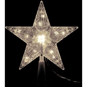 18CM WARM WHITE LED STAR TREE TOPPER