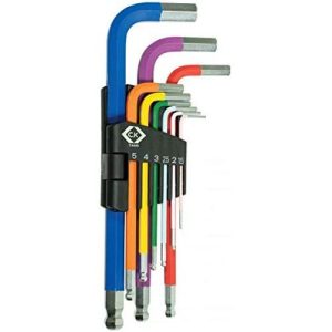 CK BALL-ENDED COLOURED HEXAGON KEY SET OF 9 METRIC