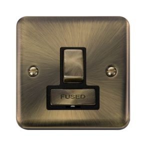 CLICK DECO PLUS ANTIQUE BRASS 13A FCU INGOT SW