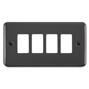 CLICK GRIDPRO DECO PLUS FRONTPLATES BLACK NICKEL GRIDPRO 4-GANG DECO + PLATE BLACK NICKEL