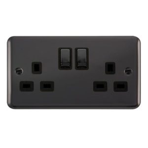 CLICK DECO PLUS BLACK NICKEL 2G 13A DP INGOT SW SOCKET