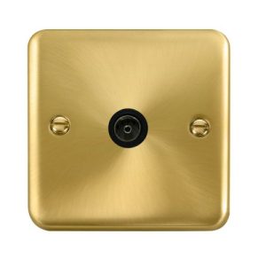 CLICK DECO PLUS SATIN BRASS NON ISOLATED COAXIAL SOCKET SINGLE