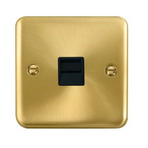 CLICK DECO PLUS SATIN BRASS SINGLE TELEPHONE SOCKET MASTER