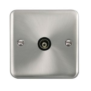 CLICK DECO PLUS SATIN CHROME ISOLATED COAXIAL SOCKET SINGLE