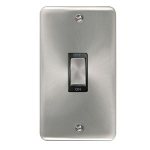 CLICK DECO PLUS SATIN CHROME 2G 45A DP INGOT SWITCH
