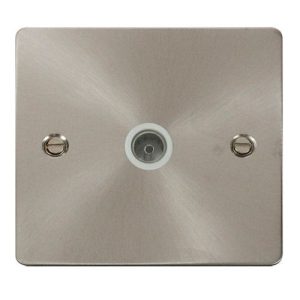 CLICK DEFINE BRUSHED STAINLESS FLAT PLATE SINGLE COAXIAL SOCKET