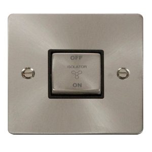 CLICK DEFINE BRUSHED STAINLESS FLAT PLATE INGOT 10A 1-GANG 3 POLE SW