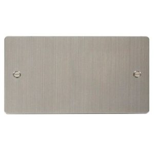 CLICK DEFINE STAINLESS STEEL FLAT PLATE 2-GANG BLANK PLATE