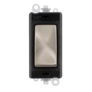 CLICK GRIDPRO MODULES 20AX 2 WAY SWITCH BLACK BRUSHED STAINLESS