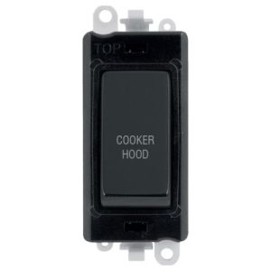 CLICK GRIDPRO MATT BLACK 20A DP SWITCH MODULE "COOKER HOOD" (BLACK INS)