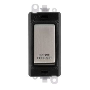 CLICK GRIDPRO STAINLESS STEEL 20A DP SWITCH MODULE "FRIDGE FREEZER" (BLACK INS)