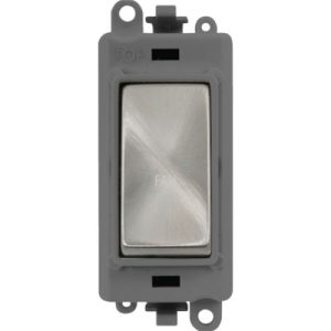 CLICK GRIDPRO SATIN CHROME 20A DP SWITCH MODULE FAN (GREY INS)