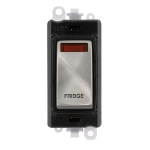 CLICK GRIDPRO SATIN CHROME 20A DP SWITCH MODULE FRIDGE (BLACK INS)