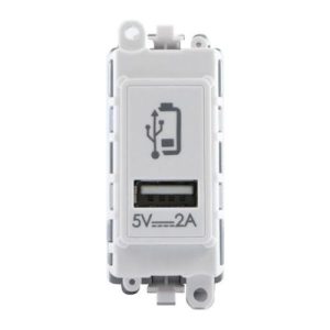 CLICK GRIDPRO MODULES USB GRIDPRO 2.4A TYPE A USB CHARGING MOD WH