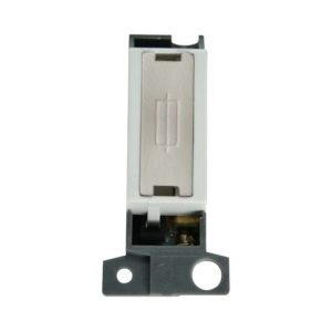 CLICK MINIGRID INGOT MODULES 13A FUSED FCU INGOT MOD WHITE SATIN CHROME