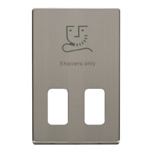 CLICK DEFINITY FRONT PLATE STAINLESS STEEL 115V/230V SHAVER SOCKET PLATE