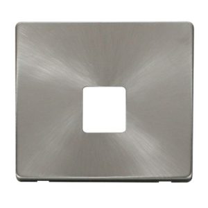 CLICK DEFINITY FRONT PLATE BRUSHED STAINLESS SINGLE TELEPHONE SOCKET PLATE