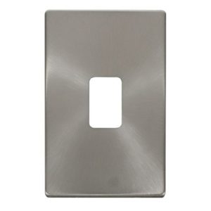 CLICK DEFINITY FRONT PLATE BRUSHED STAINLESS 45A 2G SWITCH PLATE
