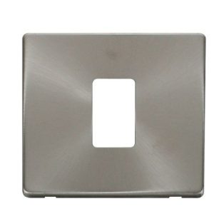 CLICK MINIGRID 6-GANG PLATES 1G PLATE SINGLE APERTURE  PLATE BRUSHED STAINLESS