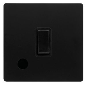 CLICK DEFINITY COMPLETE 20A DOUBLE POLE SWITCH WITH FLEX OUTLET - MATT BLACK COVER PLATE - BLACK INSERT