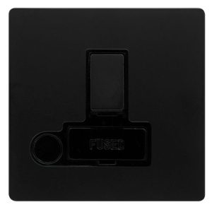 CLICK DEFINITY COMPLETE 13A SWITCHED FUSED CONNECTION UNIT WITH OPTIONAL FLEX OUTLET - MATT BLACK COVER PLATE - BLACK INSERT