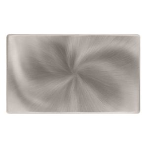 CLICK DEFINITY COMPLETE 2 GANG BLANK PLATE - BRUSHED STEEL COVER PLATE