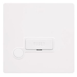 CLICK DEFINITY COMPLETE 13A FUSED CONNECTION UNIT WITH OPTIONAL FLEX OUTLET - METAL WHITE COVER PLATE - POLAR WHITE INSERT