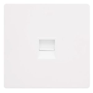 CLICK DEFINITY COMPLETE SINGLE TELEPHONE SECONDARY OUTLET - METAL WHITE COVER PLATE - POLAR WHITE INSERT