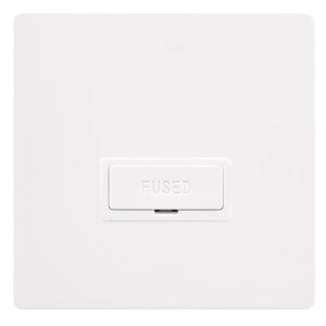 CLICK DEFINITY COMPLETE 13A FUSED CONNECTION UNIT - METAL WHITE COVER PLATE - POLAR WHITE INSERT