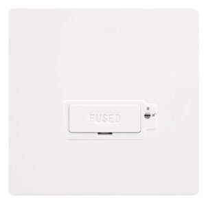 CLICK DEFINITY COMPLETE 13A LOCKABLE  FUSED CONNECTION UNIT - METAL WHITE COVER PLATE - POLAR WHITE INSERT