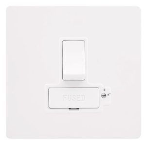 CLICK DEFINITY COMPLETE 13A LOCKABLE  SWITCHED FUSED CONNECTION UNIT - METAL WHITE COVER PLATE - POLAR WHITE INSERT