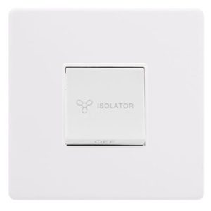 CLICK DEFINITY COMPLETE 10A 3 POLE FAN ISOLATION SWITCH - POLAR WHITE COVER PLATE - POLAR WHITE INSERT