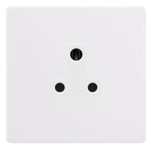 CLICK DEFINITY COMPLETE 5A ROUND PIN SOCKET - POLAR WHITE COVER PLATE - POLAR WHITE INSERT