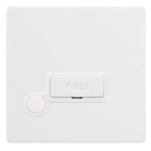 CLICK DEFINITY COMPLETE 13A FUSED CONNECTION UNIT WITH OPTIONAL FLEX OUTLET - POLAR WHITE COVER PLATE - POLAR WHITE INSERT