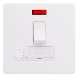CLICK DEFINITY COMPLETE 13A SWITCHED FUSED CONNECTION UNIT WITH NEON & OPTIONAL FLEX OUTLET - POLAR WHITE COVER PLATE - POLAR WHITE INSERT
