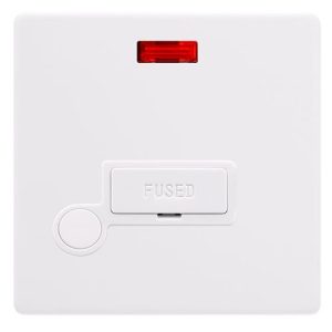 CLICK DEFINITY COMPLETE 13A FUSED CONNECTION UNIT WITH NEON & OPTIONAL FLEX OUTLET - POLAR WHITE COVER PLATE - POLAR WHITE INSERT